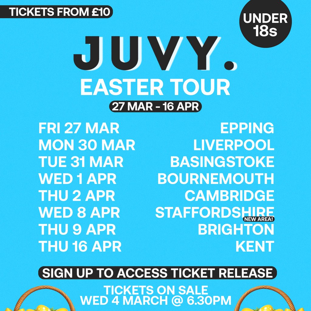 JUVY Under 18s  Easter Tour - Friday 27th March - EPPING