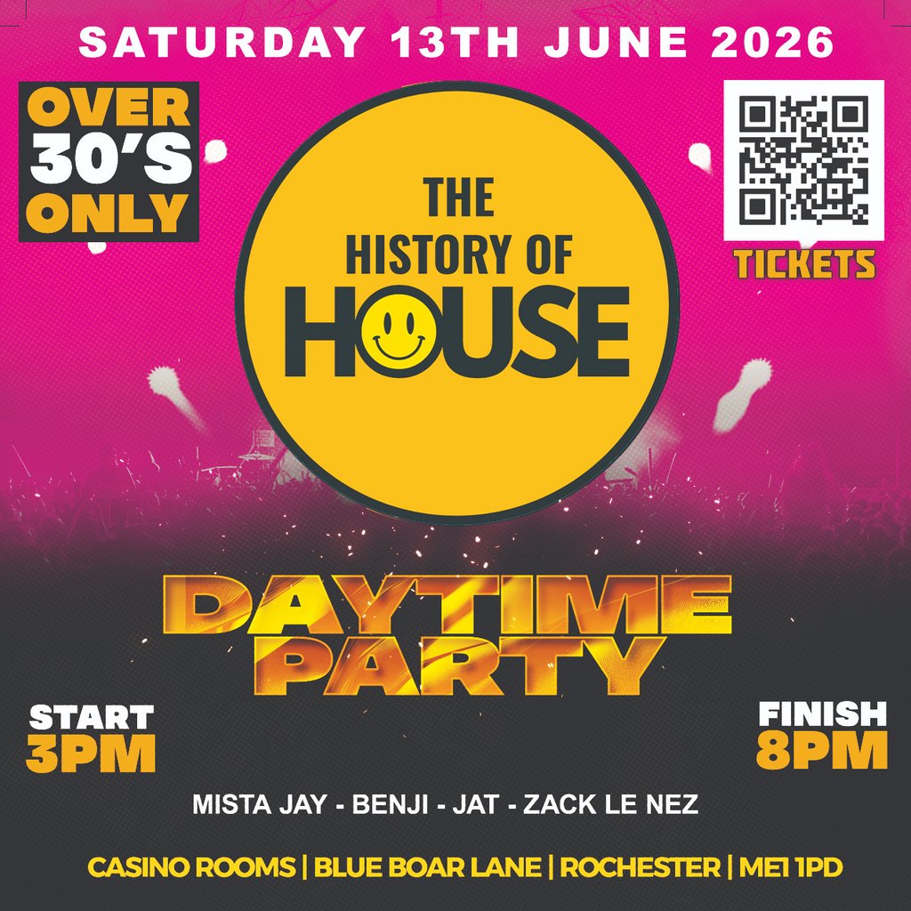 History Of House (Over 30's)  - Saturday 13th June 2026