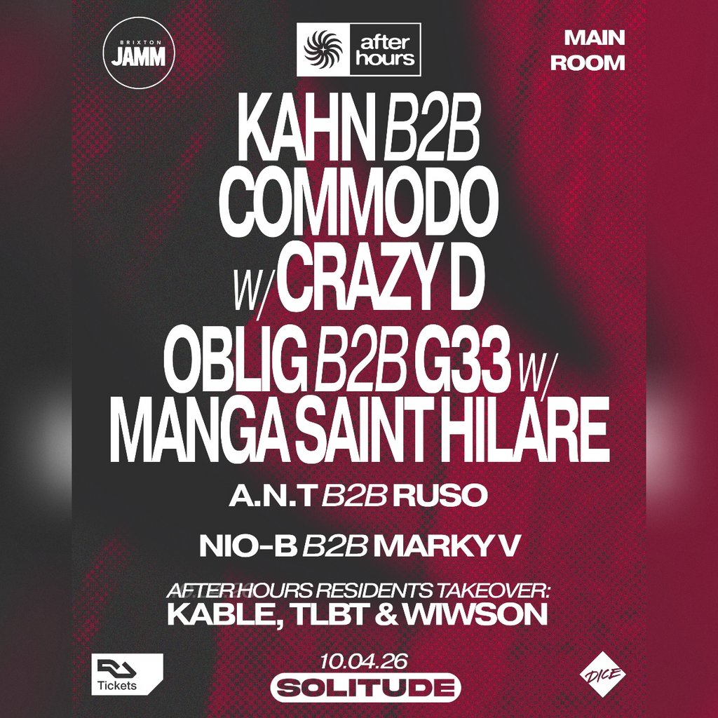 After Hours presents: Kahn b2b Commodo with Crazy D