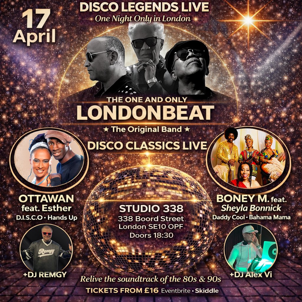80s & 90s Disco Legends LIVE. Boney M, Londonbeat & Ottawan