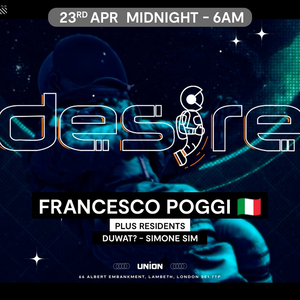 DESIRE - Weekly Thursday After Party - Francesco Poggi