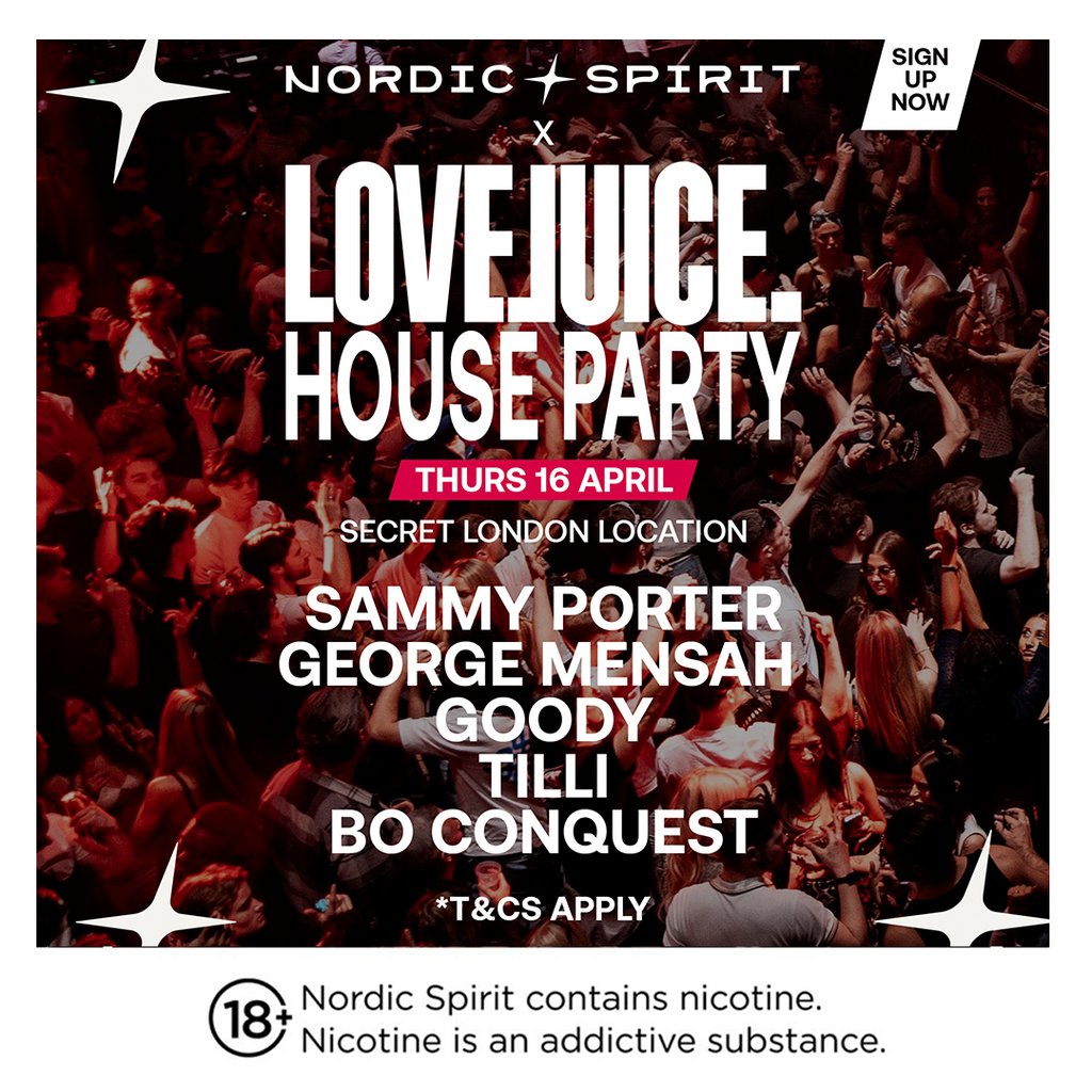 LoveJuice - FREE POP UP HOUSE PARTY - Secret Location London -