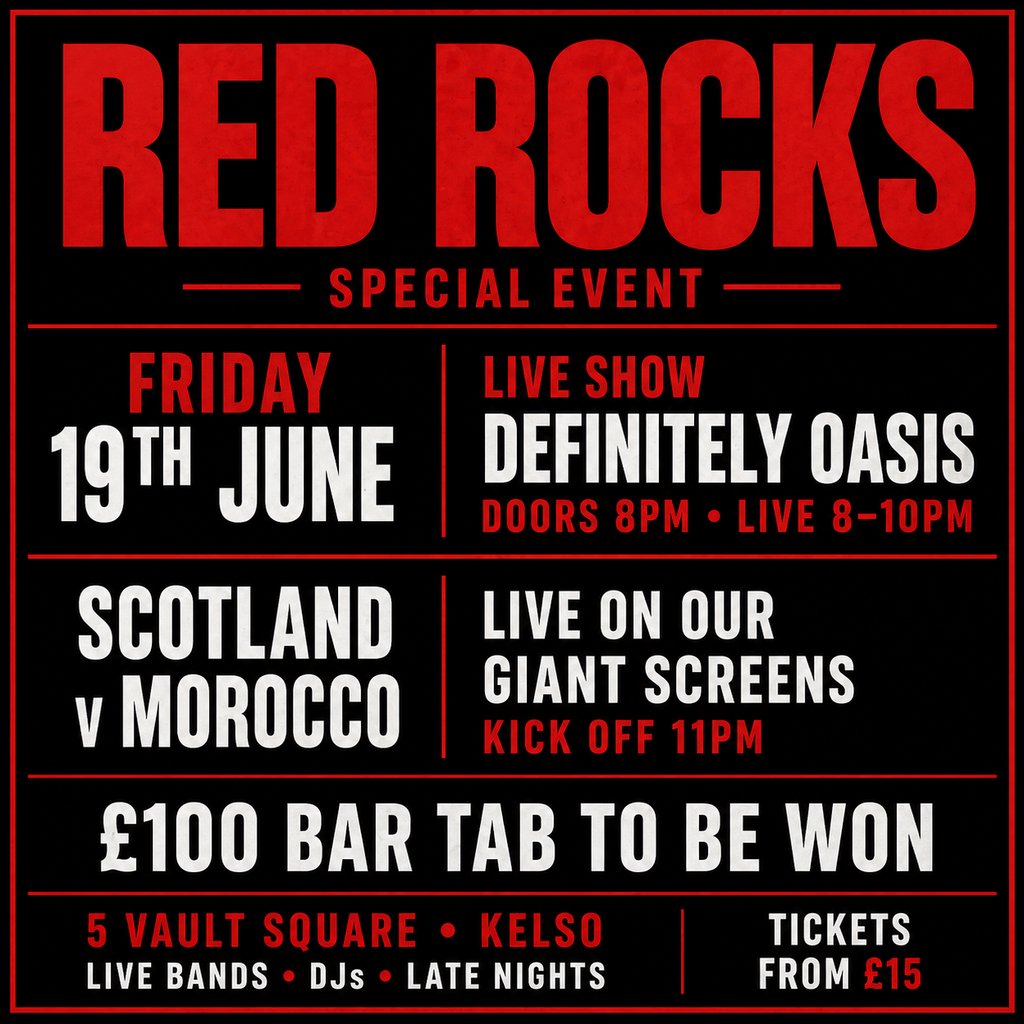 Definitely Oasis @ RED ROCKS Kelso 19th June