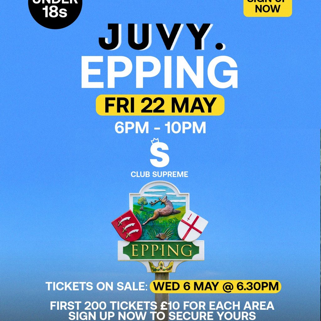 JUVY Under 18s May Tour - Friday 22nd May - EPPING