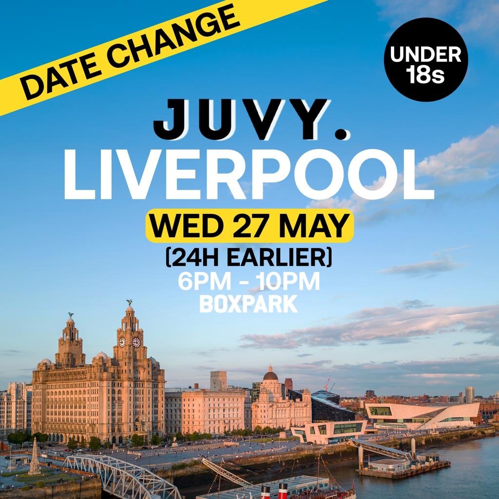 JUVY Under 18s - May Tour - Weds 27th May - BOXPARK LIVERPOOL