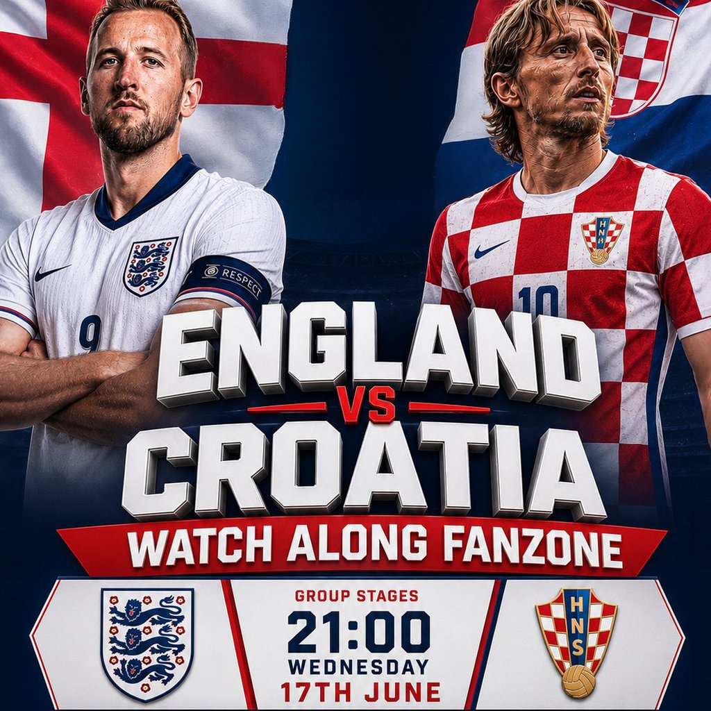 England World Cup 2026 Fanzone: England vs Croatia