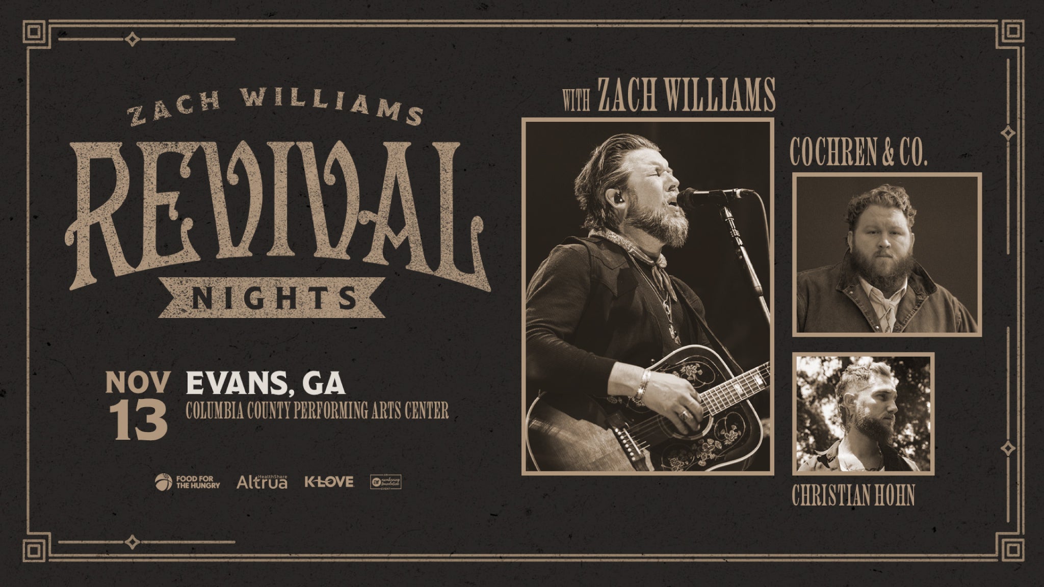 Zach Williams With Cochren & Co. And Christian Hohn: Revival Nights